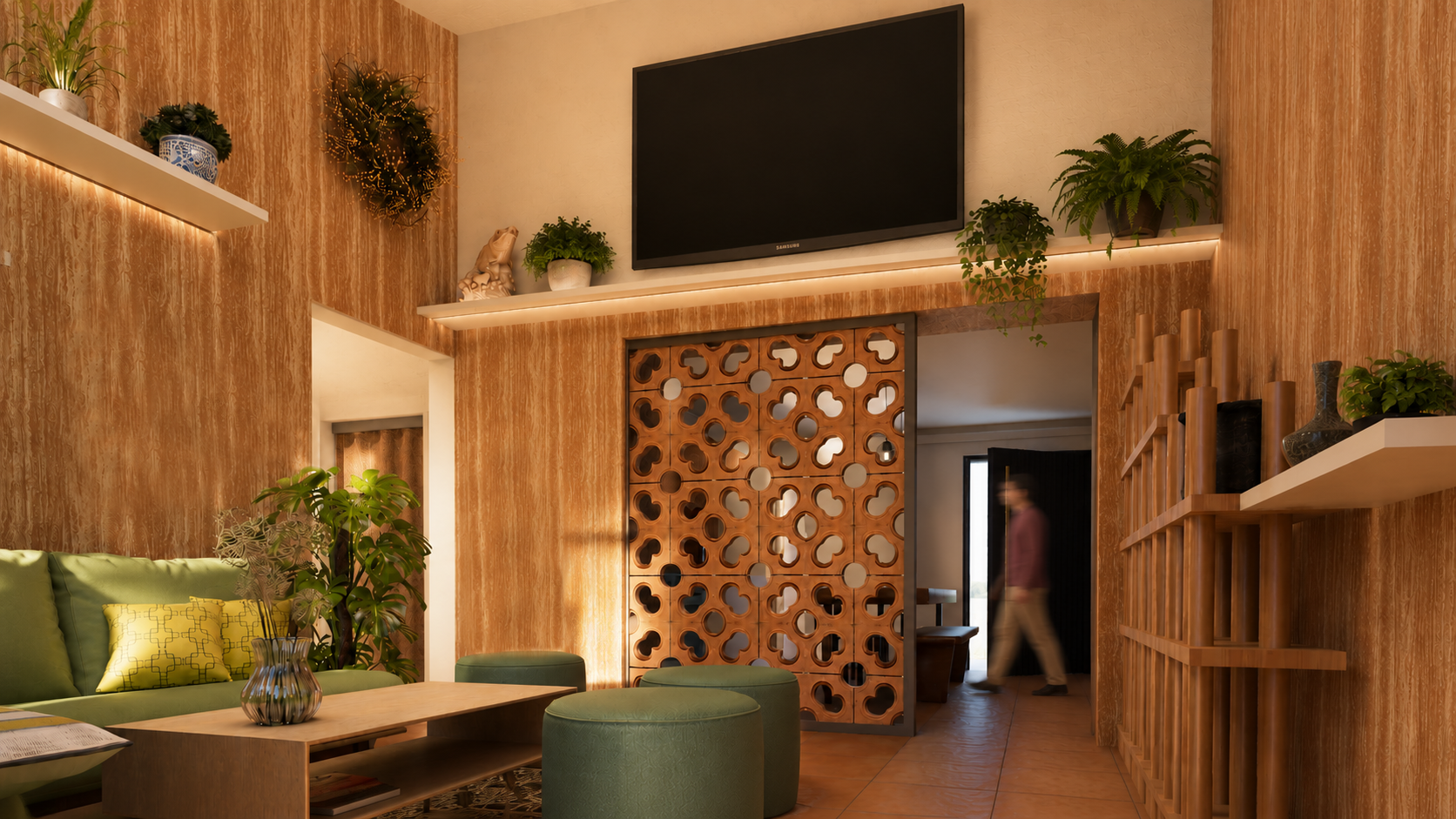 Rendering della sala di progetto