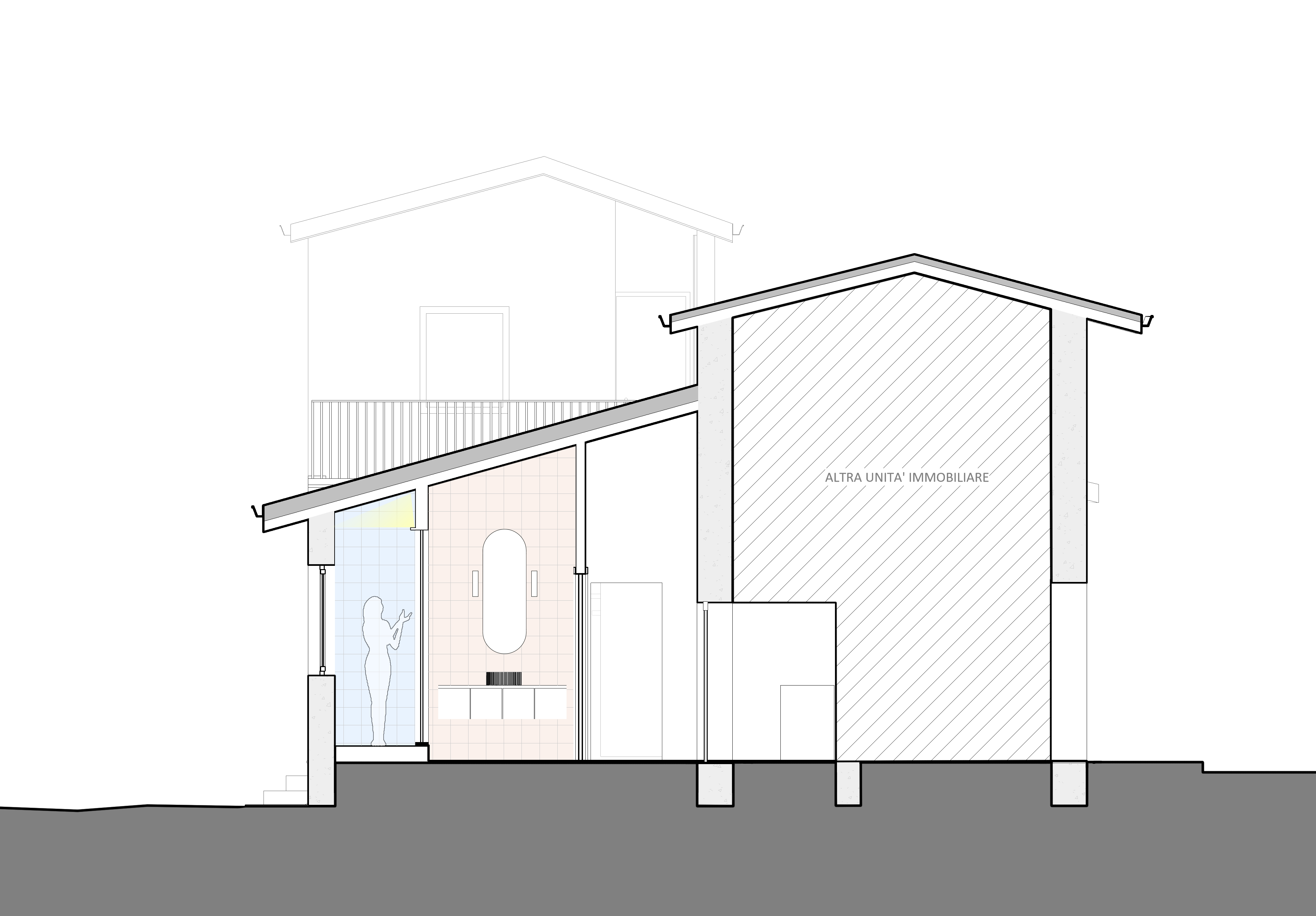 Sezione trasversale di progetto sul bagno