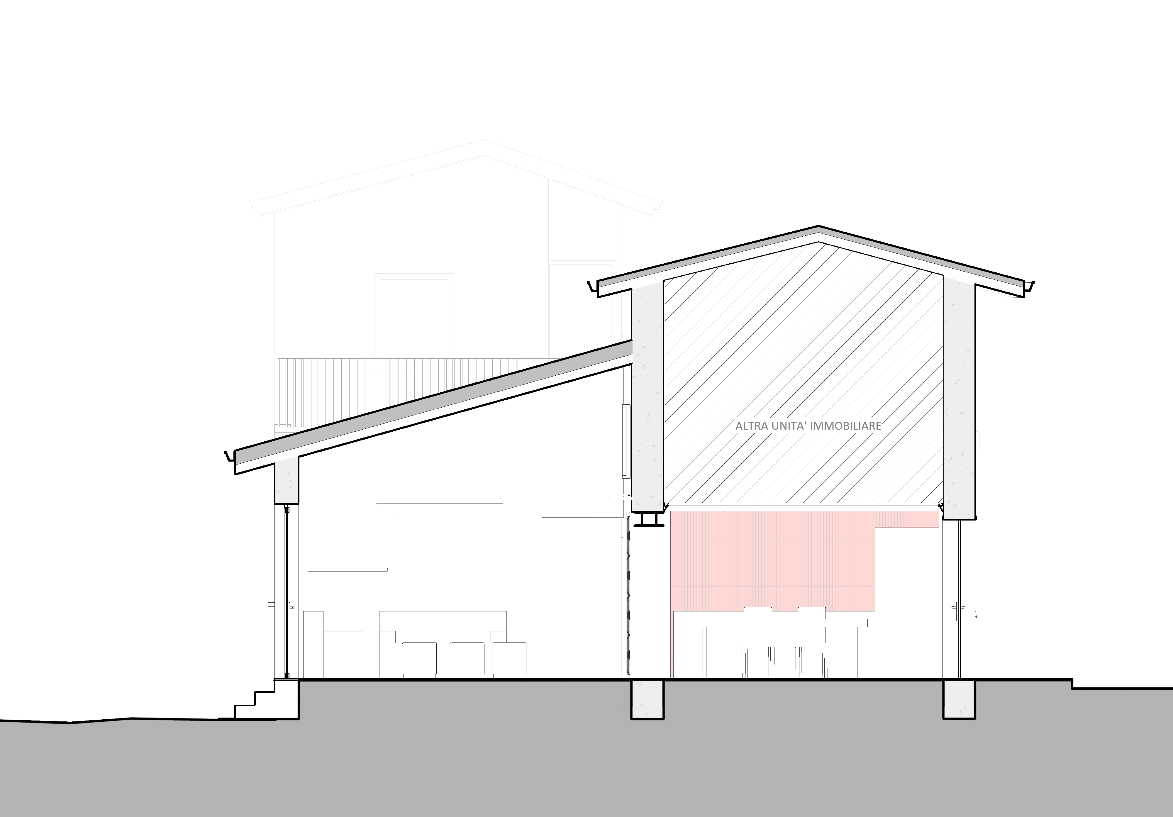 Sezione trasversale di progetto sull'ingresso